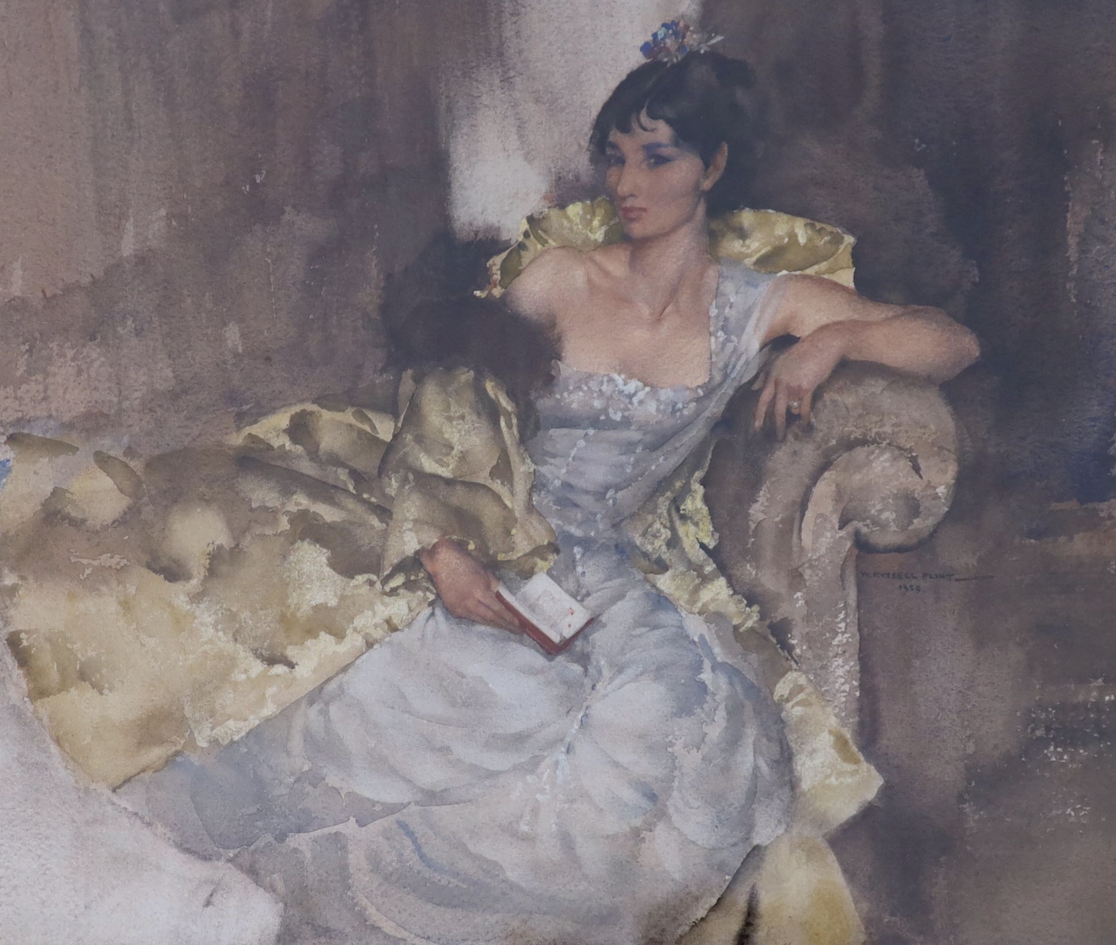 Sir William Russell Flint (1880-1969), Portrait of Cecilia, watercolour, 33 x 39cm